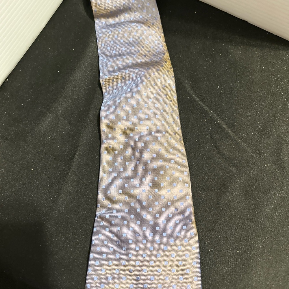 Men's Lavender Tie with Light Blue Microdots